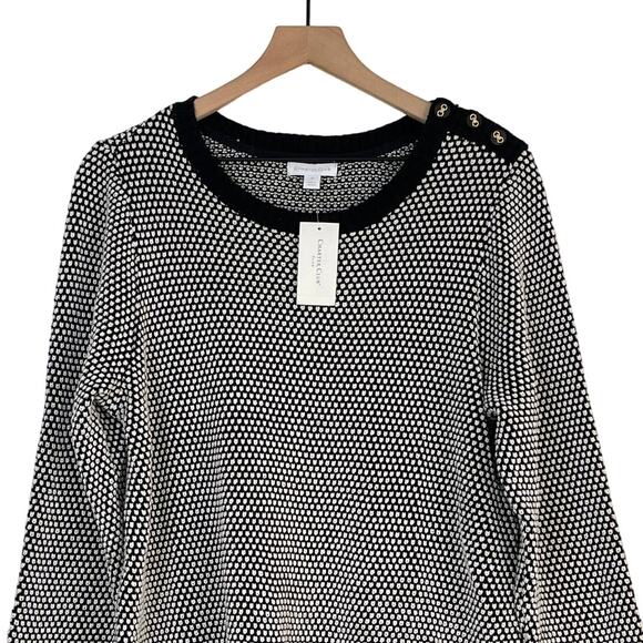 Charter Club Women's Plus Size Button-Trim Contrast-Accent Sweater Size 1X NWT - Picture 4 of 9
